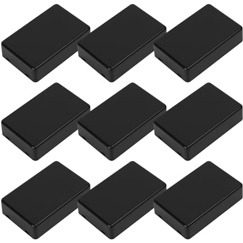 Image of 9 Pcs ABS Plastic Project Box, Waterproof Electronic Enclosure Case, Surface-Mounted Adaptable Box, Black/70x45x18mm