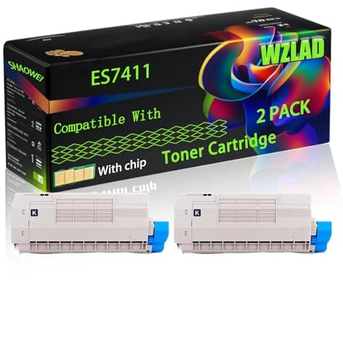 Image of ES7411 Compatible for Okidata OKI Toner Cartridge with Chip ES3032a4 ES7411 Pro 7411 Printers, High Yield Value Pack Black Consumables Multi-Pack Remanufactured Compatible (2 Pack Black)