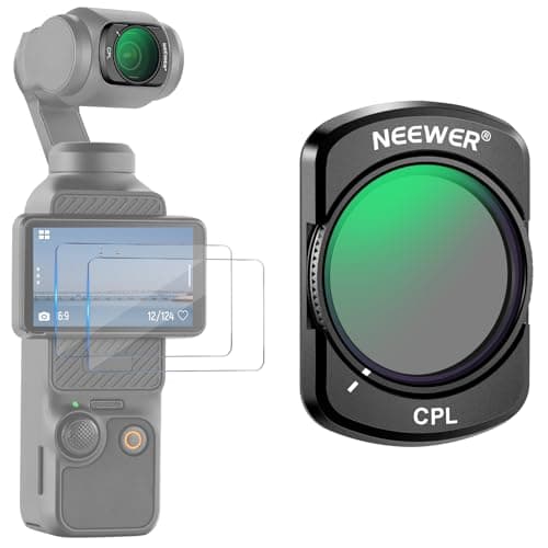 Image of NEEWER Magnetic CPL Filter Compatible with DJI Osmo Pocket 4 & Pocket 3 Creator Combo Accessories, Multi Coated Circular Polarizer Filter Kit with 2 Screen Protectors, Action Camera Accessories