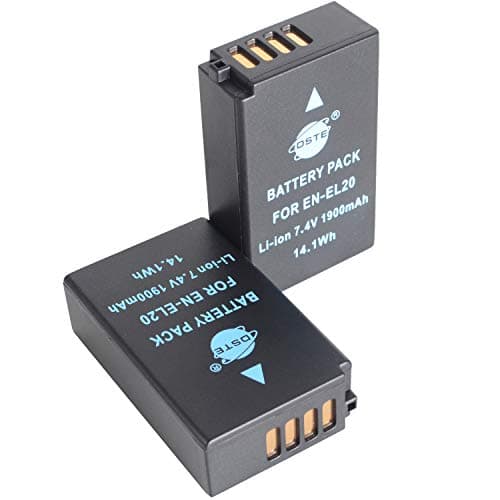 Image of DSTE 2PCS EN-EL20 ENEL20A (1900mAh/7.4V) Battery Compatible with Nikon Coolpix P1000, 1 J2, 1 J3, 1 S1, 1 V3, 1 AW1