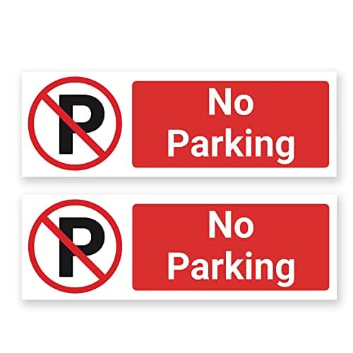 Image of PACK OF 2 ‘NO PARKING’ SIGNS. TOUGH, DURABLE AND RUST-PROOF WEATHERPROOF PVC SIGN FOR OUTDOOR USE, 300MM X 100MM. NO 033