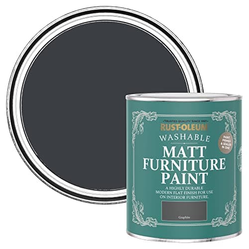 Image of Rust-Oleum Dark Grey Furniture & Skirting Board Paint in Matt Finish - Graphite 750ml