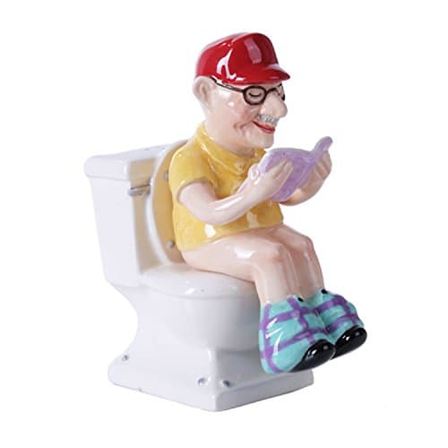 Image of Pacific Trading Grandpa Sitting on the Throne Magnetic Salt and Pepper Shaker Set
