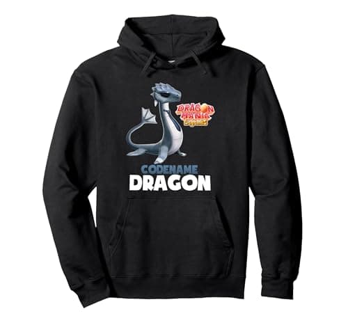 Image of Dragon Mania Legends Codename Dragon Pullover Hoodie, Adult Unisex, Black, XXL