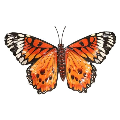 Image of Primus Medium Metal Orange Butterfly Wall Art