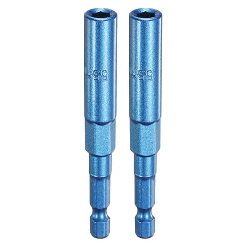 Image of sourcing map 2pcs Nut Driver 5.5mm Hex Drive Socket CR-V Steel Power Screw Drill Bits Socket Wrench Tools with 1/4" Quick Change Hex Shank for Power Drills Impact Drivers, Blue