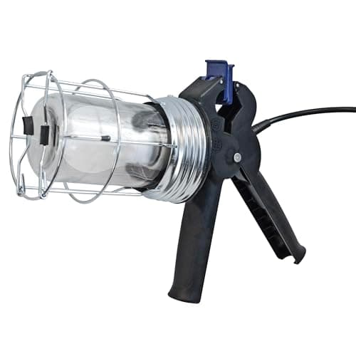Image of Faithfull Heavy-Duty LED Inspection Lamp - Clamp-On Work Light, 10W LED, 800 Lumens, 240V & 5M Cable with Hanging Hook & Wire Guard