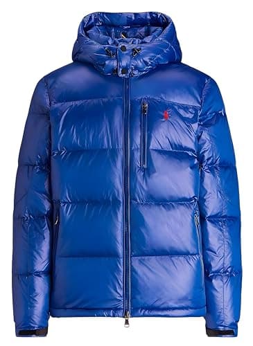 Image of POLO RALPH LAUREN Mens Water Repellent Ripstop Glossy El Cap Puffer Jacket (UK, Alpha, XL, Regular, Regular, Blue)