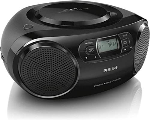 Image of Philips CD Player AZB500/12 DAB + Radio (DAB+/FM, Dynamic Bass Boost, CD Playback, Shuffle/Repeat Function, 3.5-mm Audio-in) Black (2020/2021 Model), One Size