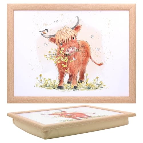 Image of Paper Shed Laptray Highland Cow, 40 x 30 x 5 cm