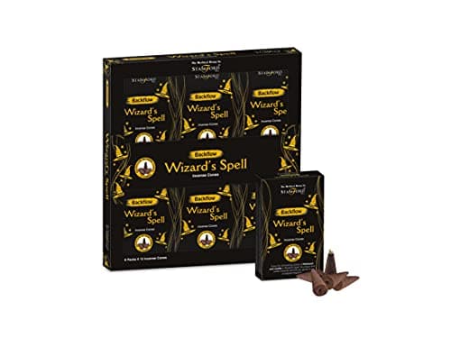 Image of Stamford 37486 Wizard Spell Incense Backflow, 12 Cones x 6 Packs, Black, One Size