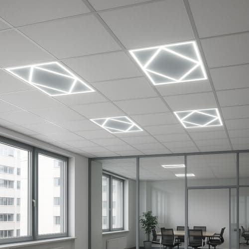 Image of 600x600 LED Panel Light 80W 8000lm 6500K Cool White Daylight Diamond Diffuser Commercial Office Shop Warehouse Suspended Grid Ceiling Lighting Panel Tile Energy Saving 5 Year Warranty Trade Quality