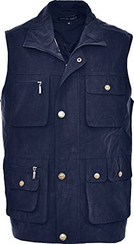 Image of R G Clothing Mens Fishing,Hunting,Hiking,Traveling Lightweight Body Warmer Gilet Windproof Showerproof Multy Pockets Gilet Jacket (UK, Alpha, XXL, Regular, Regular, Navy)