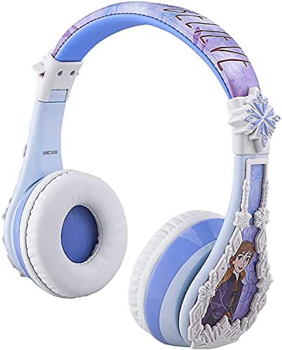 Image of ekids Disney Frozen Kids Bluetooth Headphones, Wireless with Microphone, Includes Aux Cord, Volume Reduced, Foldable for School, Home, or Travel