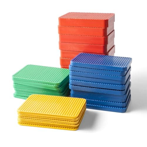Image of 40 Pcs Plastic Packers 40x60mm – Mixed Size Spacers 1.5/3/5/10mm Flat Packers for Window Glass Door Frame Installation
