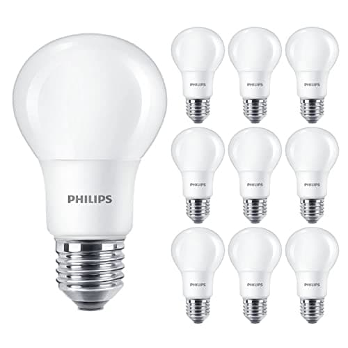 Image of Philips 10 Pack CorePro LED Frosted GLS A60 Lamp 7.5W (60W) E27 ES Large Edison Screw 4000k Cool White | 806 Lumen | 15000 Hours | Car Air Freshener Included | 90+ CRI