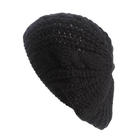 Image of DJC BOUTIQUE Chemo Headwear Beanie Hat Knitted Beret Winter Warm Super Comfort Cap Turban Bandana (UK, Alpha, One Size, Black)