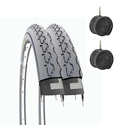 Image of Ecovelo Pair of 2 Wheelchair/Pram Tyres 24 x 1 3/8 (37-540) + Inner Tubes, Grey