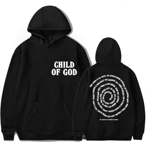 Image of RYSXJLX Forrest Frank Child Of God Logo Hoodie Unisex Retro Fashion Classic Long Sleeve Sweatshirt (M,black)