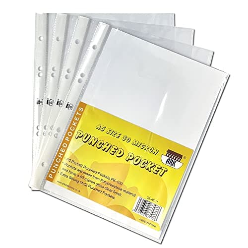 Image of A5 Clear Punch Pockets 50 Micron by ARK Pk-100 (35786)