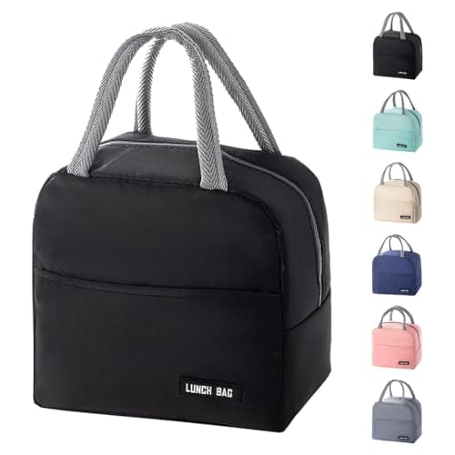 Image of SUOXU Insulated Lunch Bag for Men Women Kids Cool Bag- Reusable Thermal Food Bag Ice Pack with Leak-Proof Liner, Cooler Tote for Work, School, Picnic & Travel (5L-Black)
