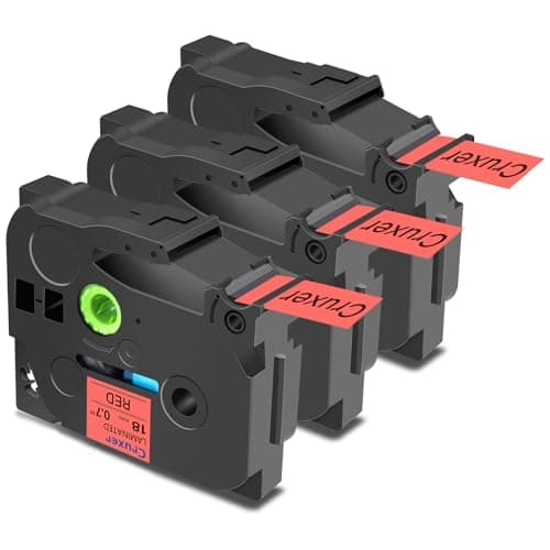 Image of Cruxer 3 Pack Replacement for Brother P-Touch TZe-441 AZe-441 Red Laminated Tapes，Black on Red 0.7'' 18mm x 8m Cassette Compatible for Brother PT-P710BTH PT-E550WVP PT-P700 PT-2500PC
