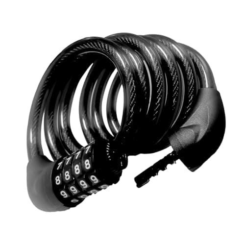 Image of Bike Lock,Bicycle Locker Combination 4 Digit,1800mm/12mm Long Cycle Chain Cable Locks,High Security Bike Cable Lock for E-Bike,Scooter,Skateboard,Gate,Door