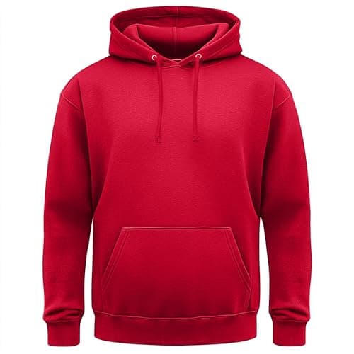 Image of LARGE RED classic plain pullover hoodie unsex and these are ideal for mens and ladies hooded sweatshirt