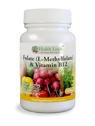 Image of Folate 500mcg & Vitamin B12 500mcg x 90 caps (No Magnesium Stearate)