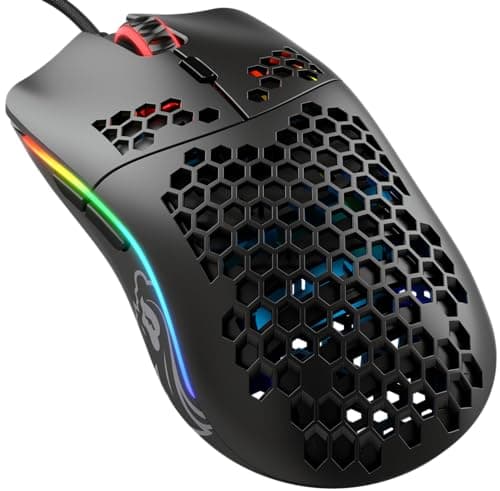 Image of GLORIOUS Gaming Model O- (Small) Compact Wired Gaming Mouse - 58g Superlight Honeycomb Design, RGB, Pixart 3360 Sensor, Ambidextrous, Omron Switches - Matte Black