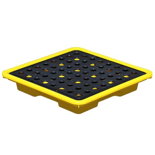 Image of Spill Tray with Removable Grid – Chemical-Resistant Bund Containment Tray, Easy to Clean for Oil Drums, Laboratory and Industrial Use