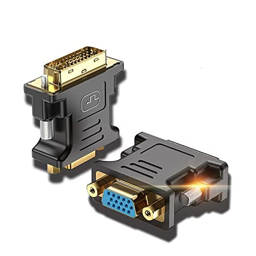 Image of Zuya DVI To VGA Adapter,1080P DVI-I Male 24+5 Pin to VGA Female Converter HD Video Graphics Card Adapter For PC HDTV Projector