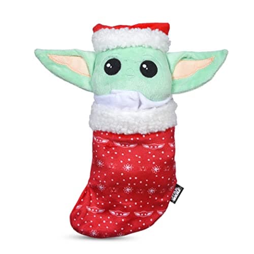 Image of Star Wars for Pets 10" GROGU Stocking Plush Figure Burrow Toy | The Mandalorian Holiday Pet Products GROGU | The Child Squeaky Pet Toy | for Pets (FF24159)