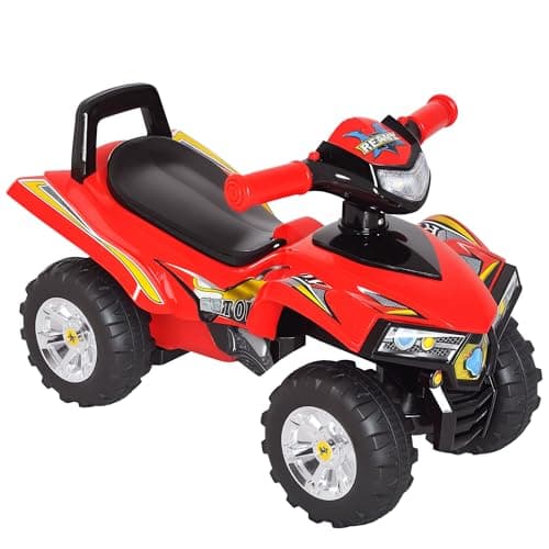 Image of HOMCOM Kids Children Ride-on Toy Off Road Style Quad Bike Racing Car NO POWER 4 Wheels Horn Music Red