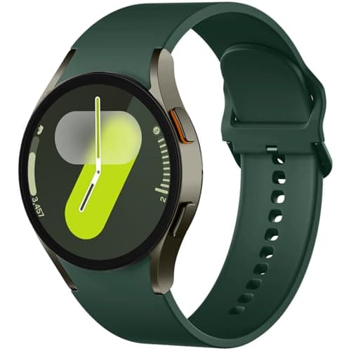 Image of Mastten Compatible with Samsung Galaxy Watch 7 6 5 4 Strap 44mm 40mm, Soft Silicone Sport Band for Galaxy Watch 6 Classic / 5 Pro / 4 Classic/FE, No Gap Strap for Women Men, Dark Green