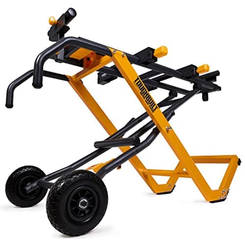 Image of ToughBuilt - 10' Gravity Miter Saw Stand with Universal Tool Mounts - Easy Storage Folding Saw Stand with Rubber Tires - (TB-S600-UK)