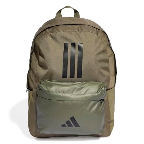 Image of adidas Unisex CLASSIC THREE STRIPES BACKPACK BACK TO SCHOOL, olive strata/black, One Size