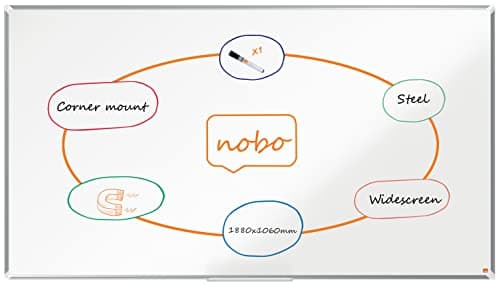 Image of Nobo Premium Plus Steel Magnetic Whiteboard – 600x450mm, Aluminium Trim, EU Ecolabel Certified, 1915154