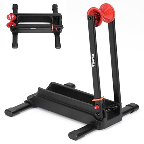 Image of Favoto Foldable Bike Rack Stand – Suitable for 20-29 Inch Road and Mountain Bikes Indoor and Outdoor Use, Aluminum Alloy Bicycle Holder for Parking and Storage
