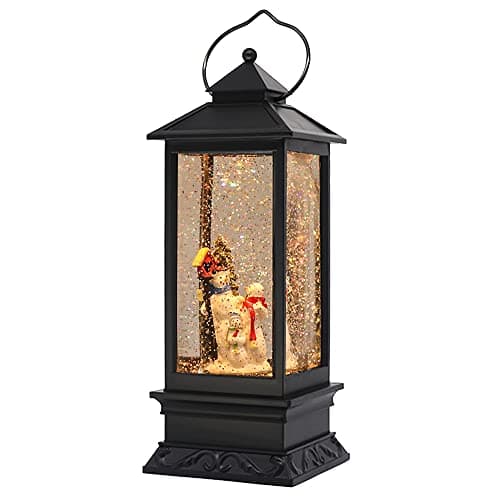 Image of Eldnacele Snowman Family Christmas Water Spinner Globe Lantern with 6H Timer and USB Cord, Musical/Water Filled/Battery Operated for Christmas/bedroom Decor/gift set, 12''