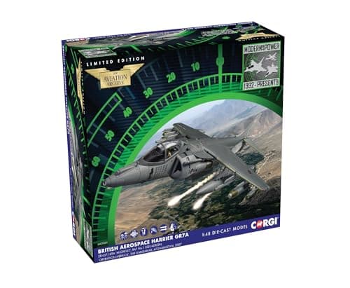 Image of Corgi AA29301 BAe Harrier GR7A, RAF No.1 Sqn Model Airplane - Diecast Planes & Aircraft Models for Ages 14+, Die Cast Plane, Toy Airplanes - Gift for Young Aviation Fans, Birthday Gifts for Him