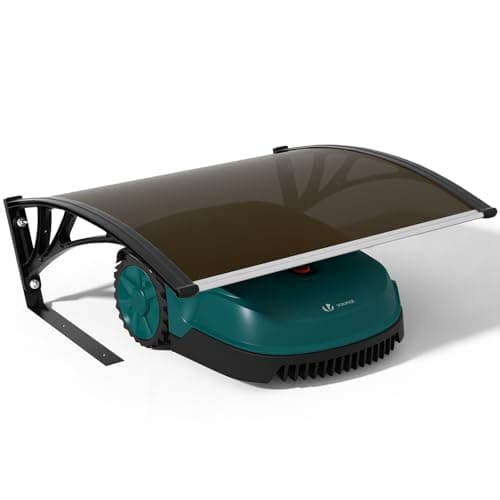 Image of VOUNOT® Robotic Lawnmower Garage 104x80x50 cm, Outdoor Weatherproof Shelter with Metal Legs, Rigid Roof Protection, Brown