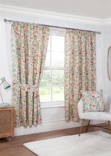 Image of ILIV Sundour Pencil Pleat Curtains Amaryllis Taped Top Curtain Pair Cream 46x72 (117x183cm)