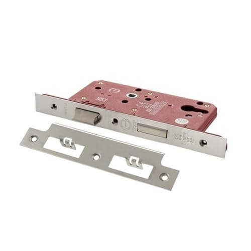 Image of Kooples Hardware Atlantic DIN Euro Profile Sashlock Double Throw 60mm Backset Mortice Lock Case for Euro Cylinder Doors (Polished Chrome)