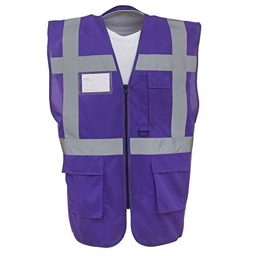 Image of Yoko Hi-Vis Premium Executive/Manager Waistcoat/Jacket (Pack of 2) (S) (Purple)