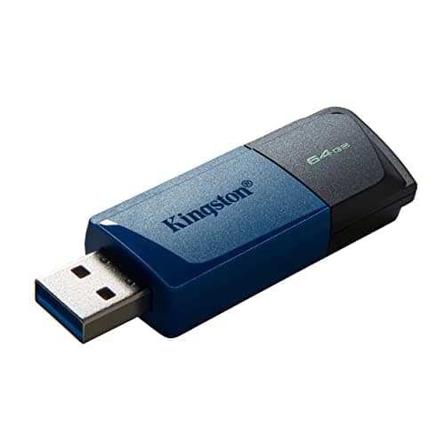 Image of Kingston DataTraveler Exodia M 2 Pieces USB 3.2 Gen 1 DTXM/64GB-2P- with Moving Cap (Black + Blue)