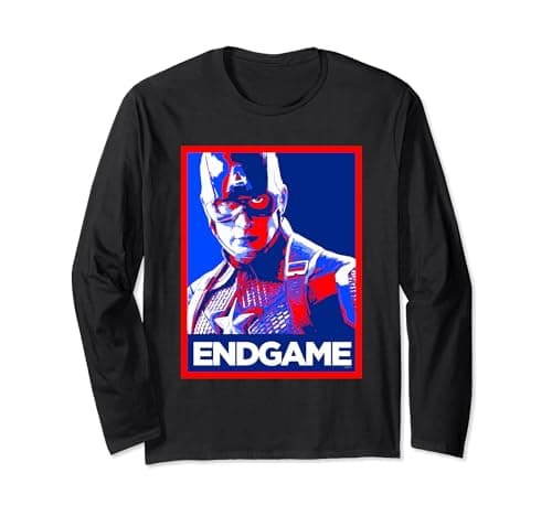 Image of Avengers Endgame Captain America Poster Long Sleeve T-Shirt