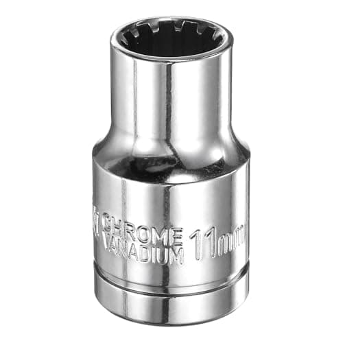 Image of sourcing map 12 Point Socket 1/2" Drive by 11mm Metric Shallow Socket Chrome Vanadium Steel 12-Point Standard Sockets Mechanic Hand Tool for Car Repair Mechanical Maintenance Home Use