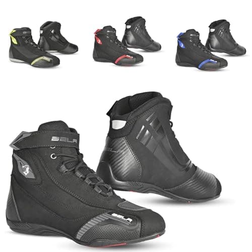 Image of MAXIMO-MOTO Motorbike Boots for Men Touring Short Ankle Motorcycle Shoes Durable Protective Riding Footwear for Men All Season CE Approved Shoes