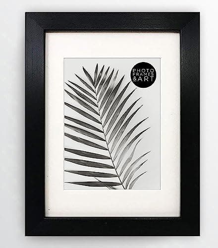 Image of pf+a REAL GLASS 8x6 Frame With Mount For 6x4 photo - Oxford Black Picture Frame For 6x4 Photo - Wall And Tabletop Display